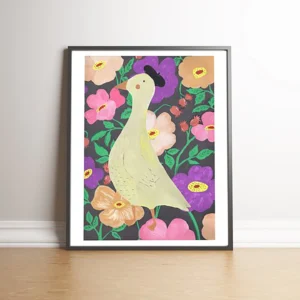 Atelier Mave - Duck on Floral Background I